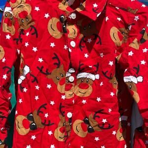Denim & Flower Ricky Singh Kids 3T Red Reindeer Christmas Shirt Santa Stars 3-4Y